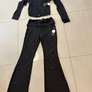 Elegant Black Flare Pants & Jacket Set